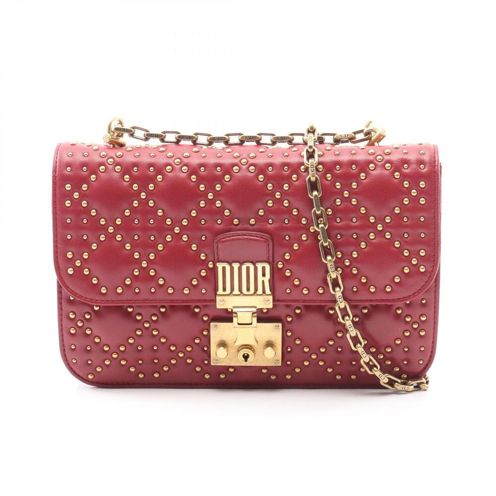 Dior Addict Shoulder Bag Leather Bordeaux Red